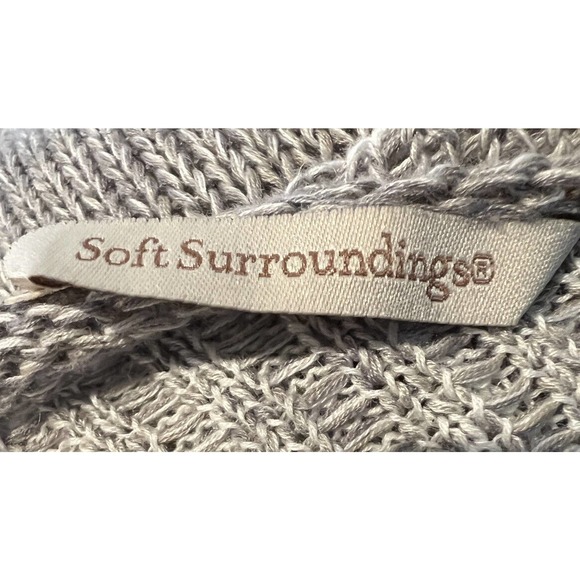 SOFT SURROUNDINGS Womens Sweater Gray Knit Wrap Front V-Neck Pullover Sz Small - Picture 4 of 5